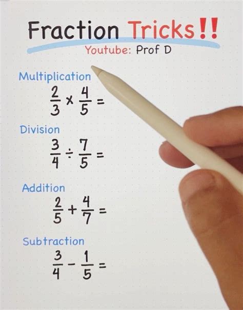 Fractions Math Tricks 的图像结果
