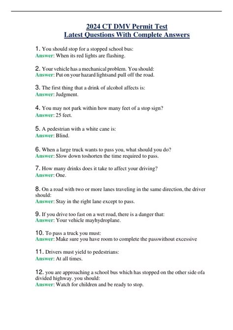 DMV Permit Questions 的图像结果