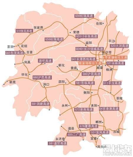 湖南省内高速地图,g6高速地图,g2高速地图_大山谷图库