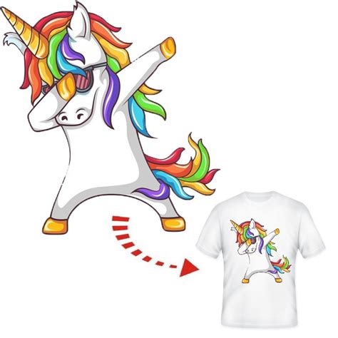 TOTAL HOME Dabbing Unicorn Patch Heat Transfer Press Pyrography ...