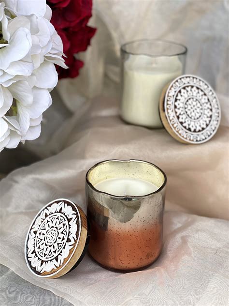 Block Lid Glass Candle - Copper I Soy Wax Candle – BALI MANTRA Exports ...