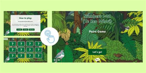 Te Reo Māori: Ngā Tau/Numbers 1-20 Interactive Pairs Game