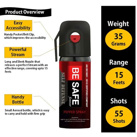 Buy BESAFE FOREVER MAX PROTECTION SELF DEFENSE PEPPER SPRAY PACK OF 2 ...