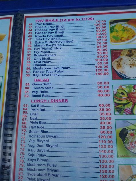 Menu at Tejas Family Chinese Centre, Virar