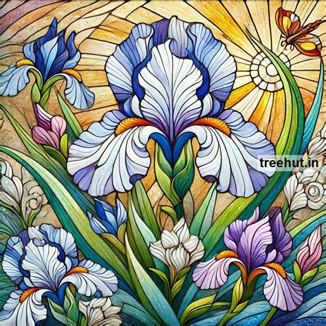 Iris Stain Glass Painting Ideas