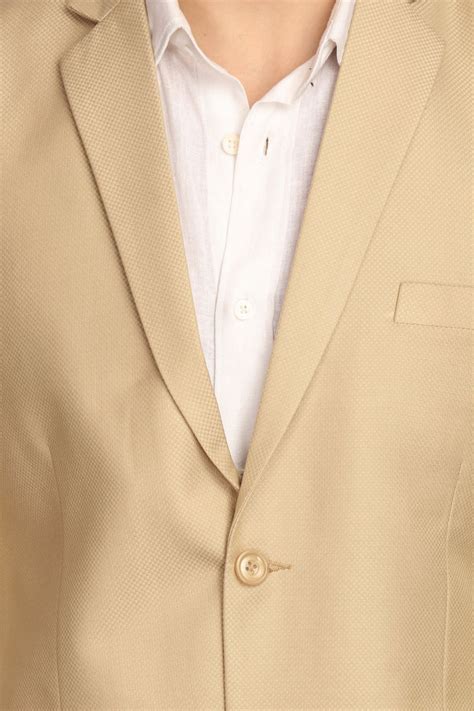 Wintage Men's Polyester Viscose Notch Lapel Two Piece Suit:Beige