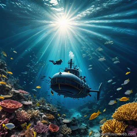 Deep-Sea Research Vessel in Uncharted Ocean | Stable Diffusion Online