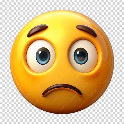 Premium PSD | Worried Emoji Isolated On Transparent Background