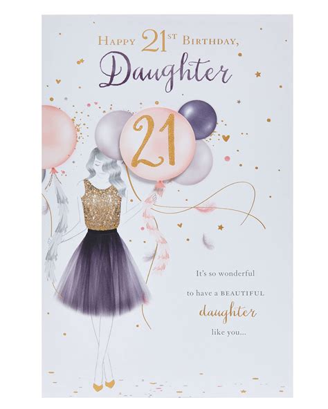 Buy UK Greetings 21st Birthday Card for Daughter - Pretty Dress Design ...