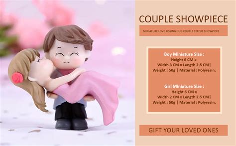 CraftVatika Miniature Love Kissing Hug Couple Statue Decorative ...