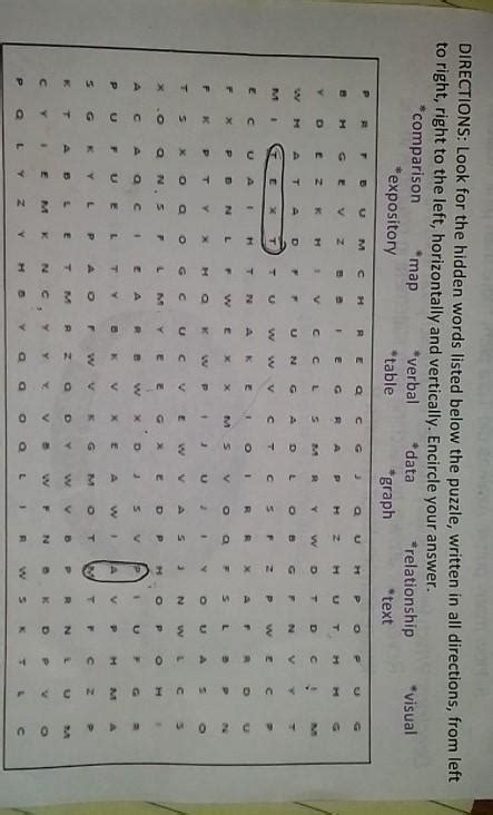 DIRECTIONS: Look for the hidden words listed below the puzzle, written ...