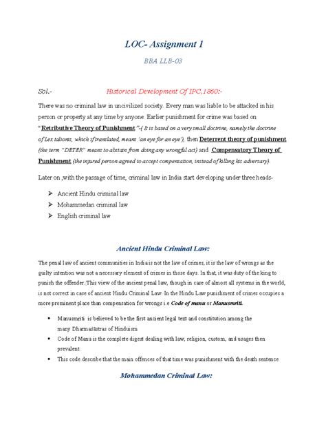 Assignment loc 1 - LOC- Assignment 1 BBA LLB- Sol.- Historical ...