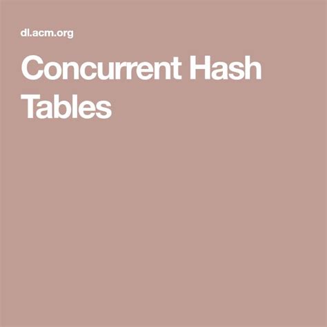 Image result for Concurrent Hash Table Applications