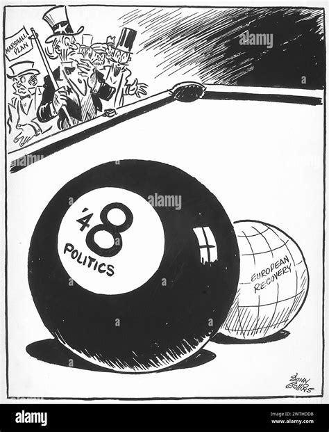 Cartoon - Behind the Eight-Ball. John Collins (1917-2007 Stock Photo ...