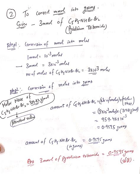 [Solved] Need help converting mmol to ml and mmol to g. Thank you!. I ...
