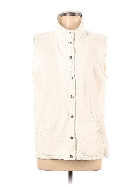 Collections etc. Women White Vest L - Gem