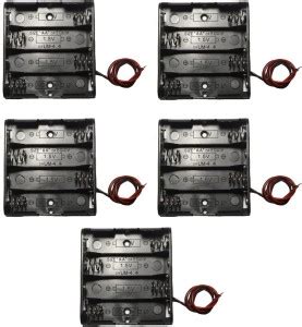 EPICTAC 18650 Battery Holder Black 4xAA Battery Holder with Black-Red ...