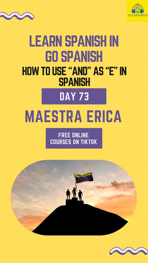 Go Spanish | Welcome to Go Spanish Day 73! 🌟 Use of ‘y’ and ‘e’ in ...