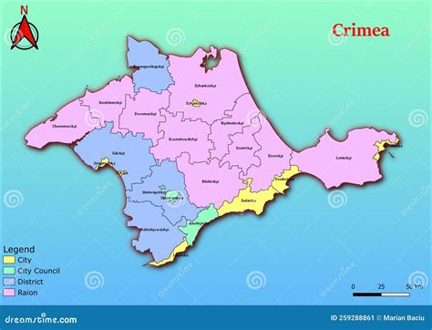 Vector Map of the Ukraine Administrative Divisions of Crimea Region ...