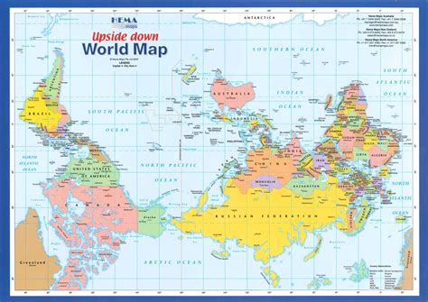 Upside down map of world
