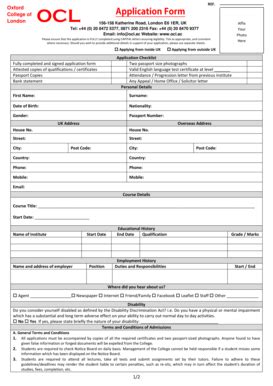 Fillable Online Application form - OCL Fax Email Print - pdfFiller