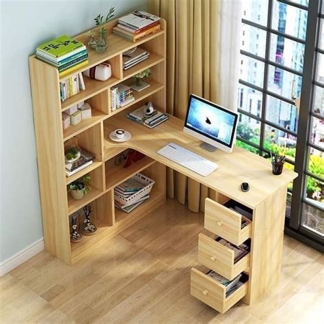 Computer Study Table with Drawers 的图像结果
