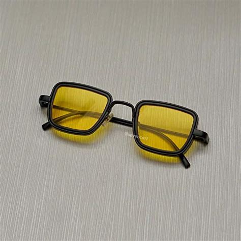 Buy ARZONAI Metal Branded Stylish KABIR Singh Sunglasses (Black Yellow ...