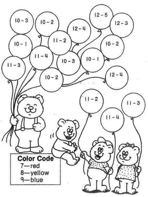 Image result for 3rd Grade Color Math Worksheets Printable
