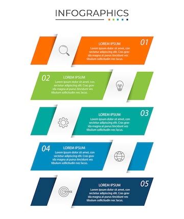 Vector infographic design template with 5 options or steps | Premium Vector
