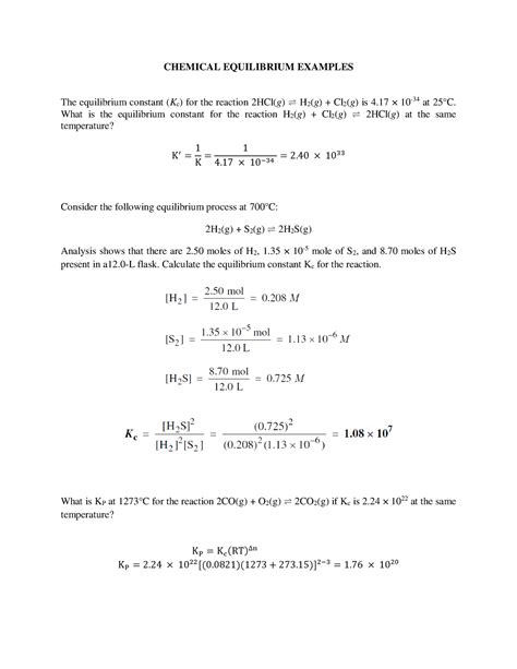 Image result for Equilibrium Problems Chemistry