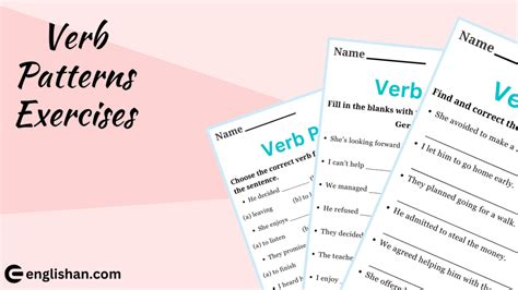Verb Patterns Exercises 的图像结果