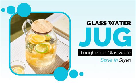 Buy Premium Glass Water Jug - 1.8 LTR, Transparent, Hot Cold Water ...
