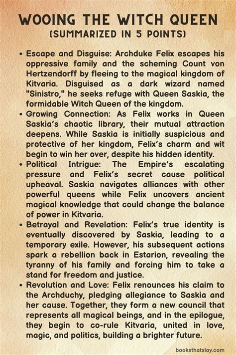 Wooing the Witch Queen Summary, Characters and Themes