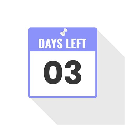 3 Days Left Countdown sales icon. 3 days left to go Promotional banner ...