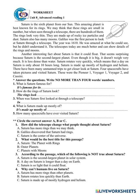 Advanced Reading Comprehension Worksheets 的图像结果