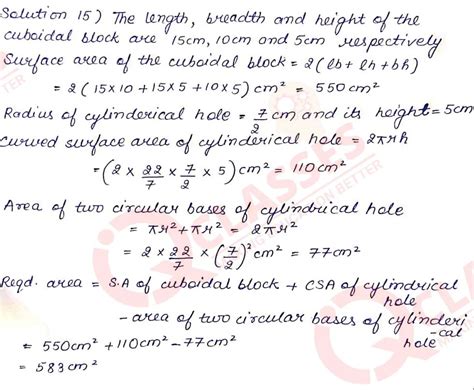 Class10 ICSE Maths Important Questions Chapter Mensuration