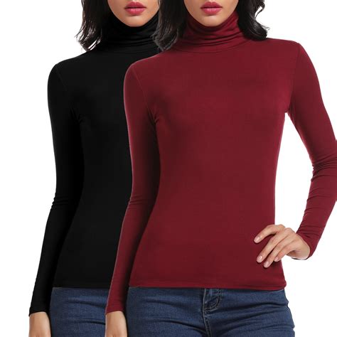 FITVALEN Turtleneck for Women Long Sleeve Women's Shirt Lightweight ...