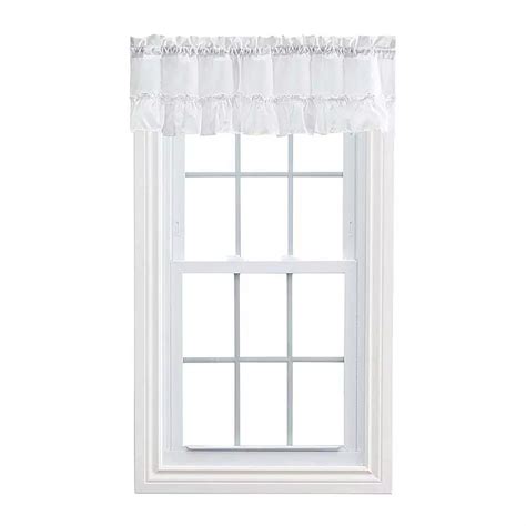 Stacey 1.5" Rod Pocket Solid Color Window Ruffled Filler Valance