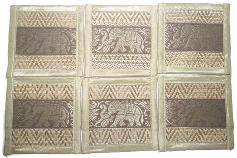 Chic Nature Reed Elephant Collection 6-piece Handmade Coaster Set ...