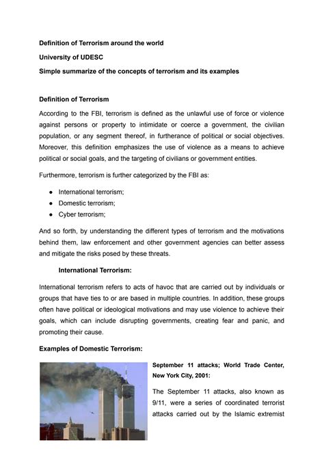 SOLUTION: TERRORISM: its definition and examples around the globe ...