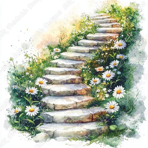20 Magical Staircase Clip Art, Serene Pathway Printable Image ...