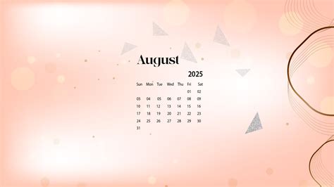 August 2025 Wallpaper Calendar