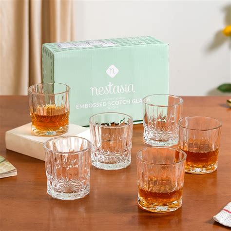 Set Of 6 Vintage Old Fashioned Whiskey Glasses 240ml Online - Premium ...