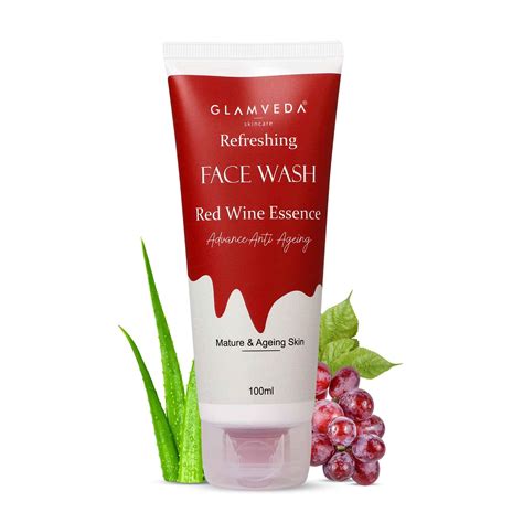 Glamveda Red Wine Advance Anti Ageing Face Wash - Rich in antioxidants ...