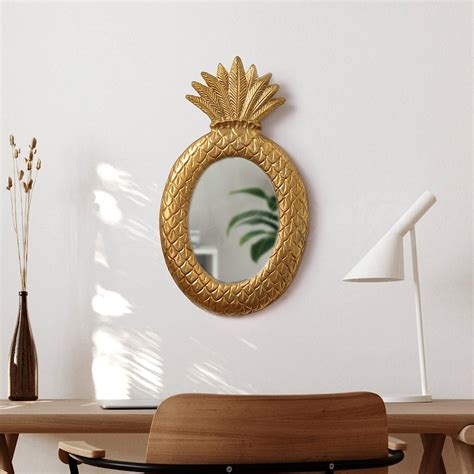 Buy Glimpse Homes | Peppy Pineapple Designer Mirror & Wall Decor | Gold ...