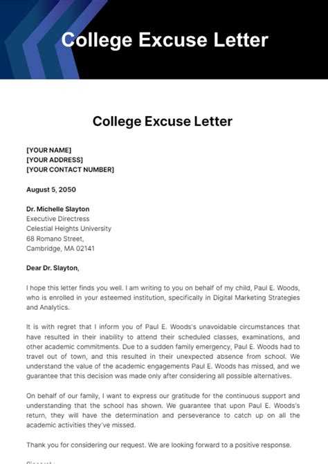 Absent Letter Parent Excuse Letter Thrasher School