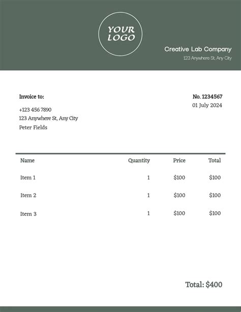 Simple Blue Invoice Excel 的图像结果