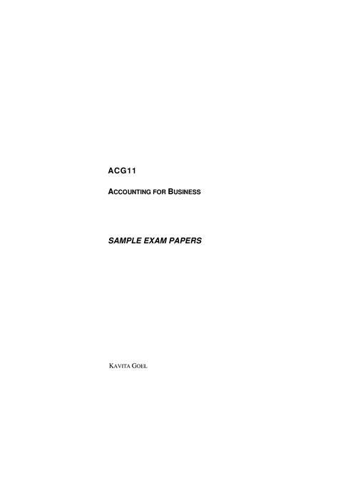 ACG11 sample exams - ACG ACCOUNTING FOR BUSINESS SAMPLE EXAM PAPERS ...
