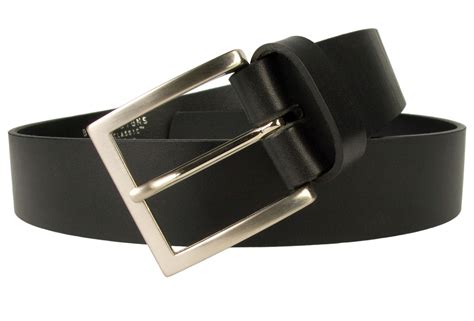 Mens Black Leather Jeans Belt 4cm Wide - Belt Designs