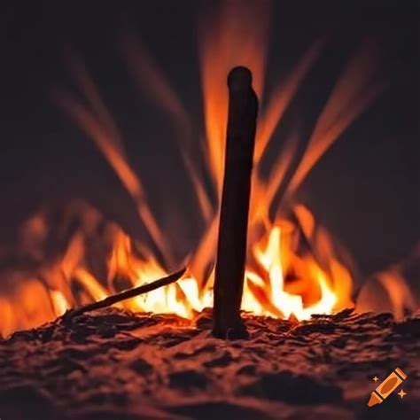 Burning stake illustration on Craiyon